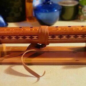 Wooden Flute with Stand